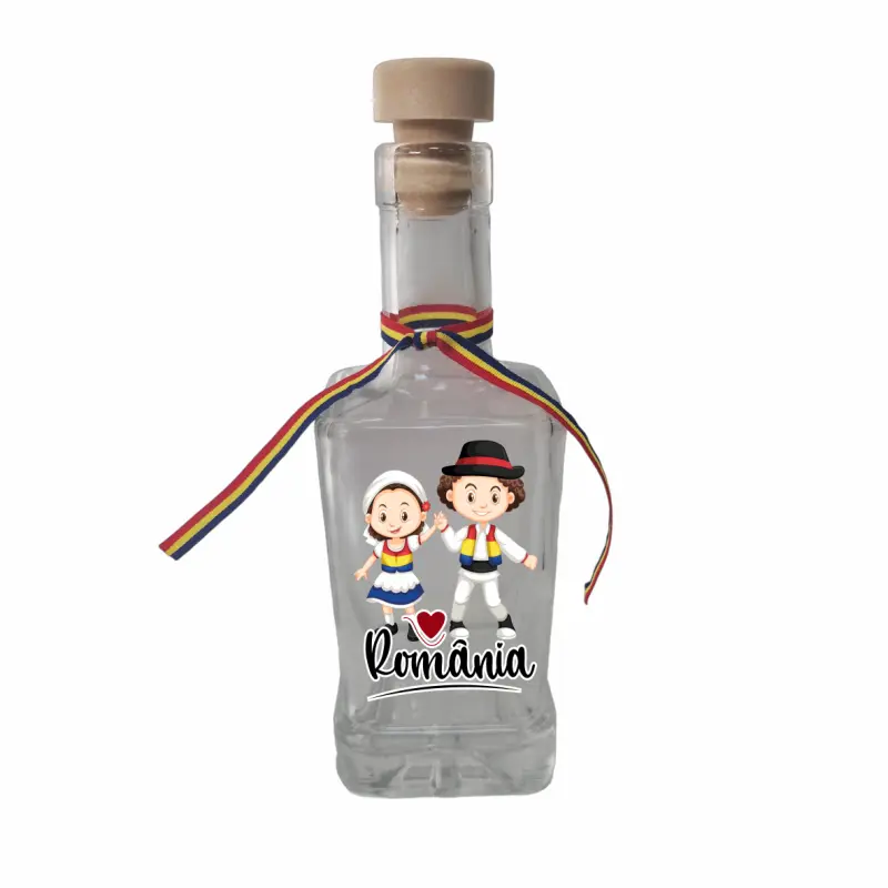 Copii port popular romania, sticla cu mesaj patrata, 250 ml, model divgs318 09